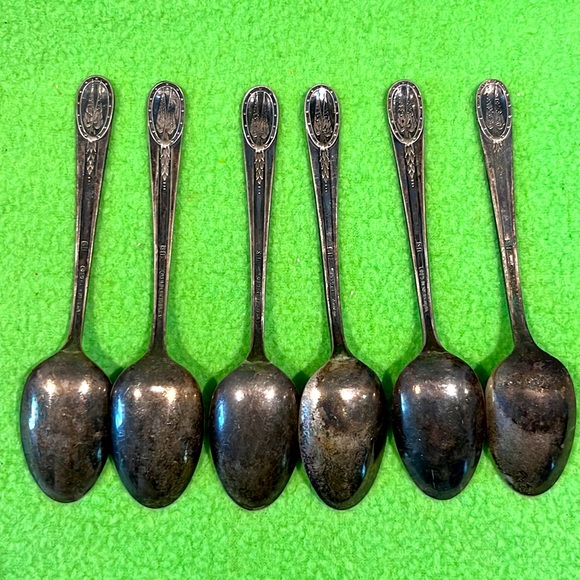 Vintage Wm Rogers President Spoons Lot of 6 (#1) - Picture 6 of 10